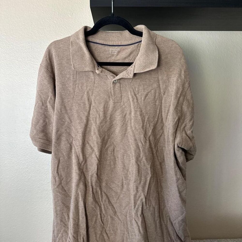 Unbranded Men's Tan and Brown Polo-shirts